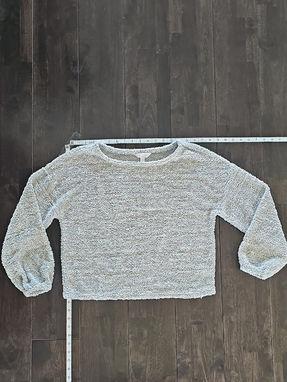 LC Lauren Conrad Beige and White Textured Knit Sweater